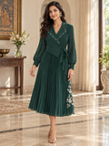 Emerald Pleated Maxi Dress