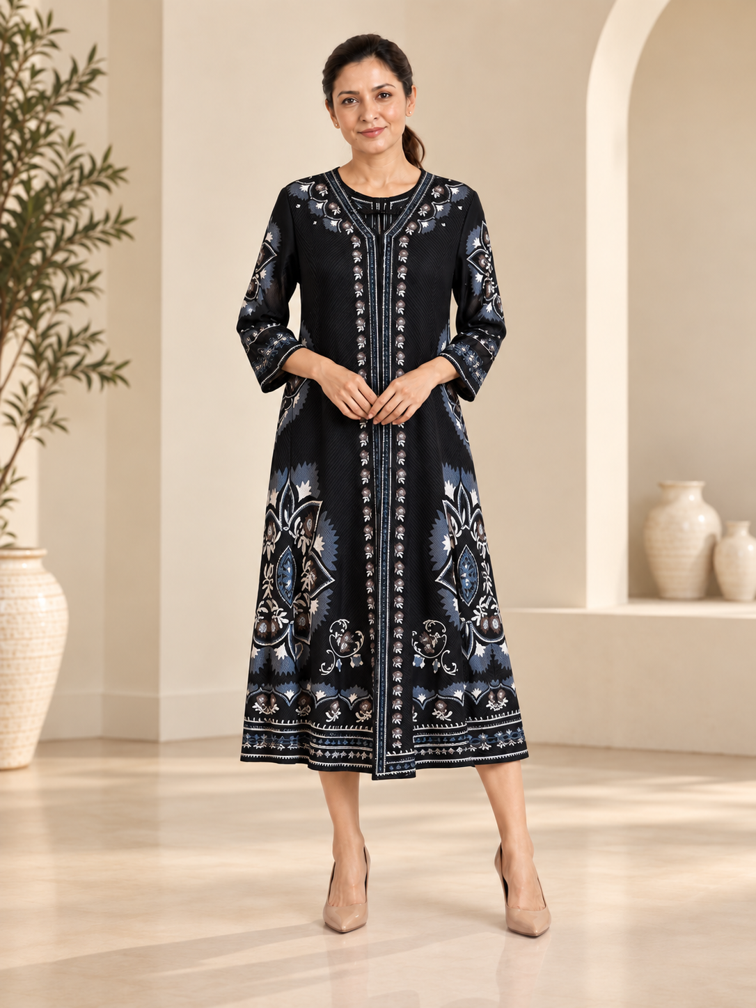 Black Paisley Maxi Dress