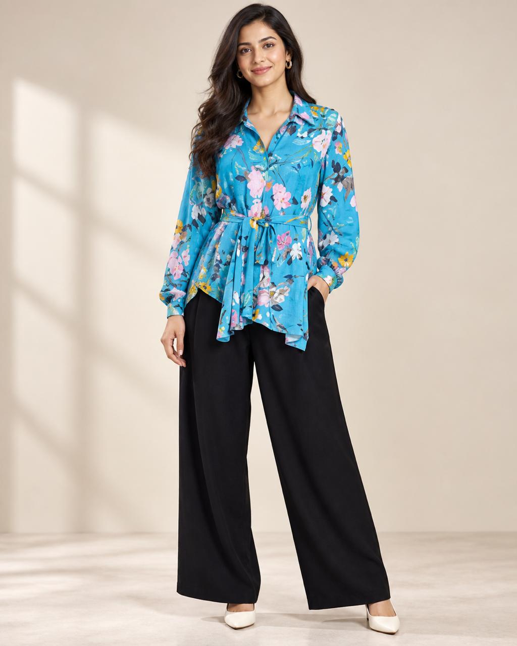Blue Floral Co-ord Set