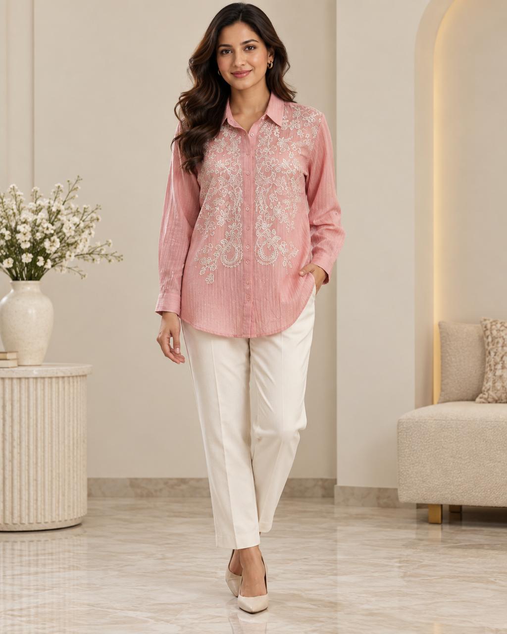 Peach Office Shirt
