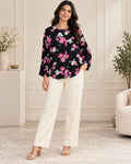 Black Floral Print Shirt